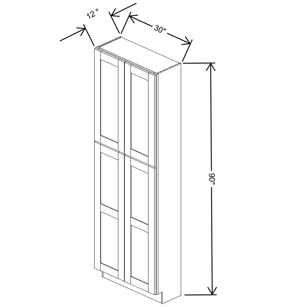 Fabuwood Allure Luna Kona 30"W X 90"H X 12"D Tall Pantry