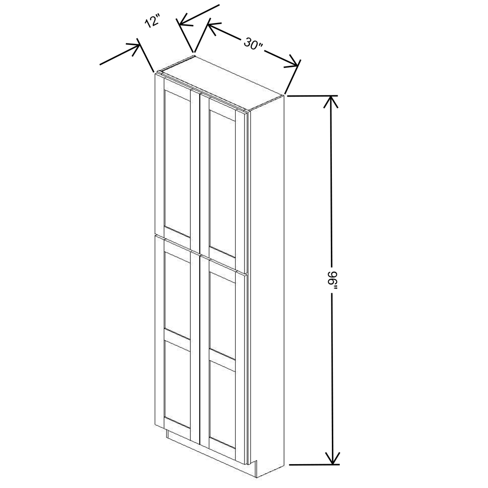 Fabuwood Allure Galaxy Frost 30"W X 96"H X 12"D Tall Pantry