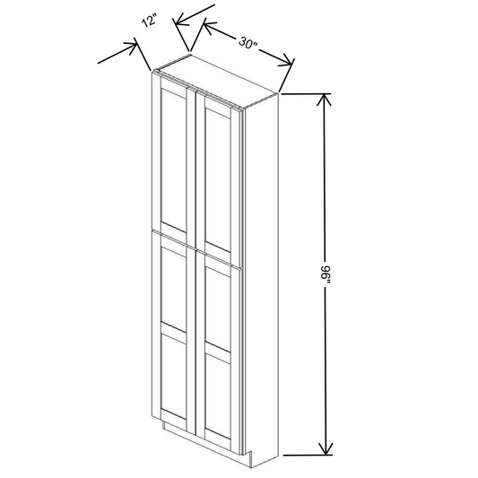 Fabuwood Allure Galaxy Mocha 30"W X 96"H X 12"D Tall Pantry