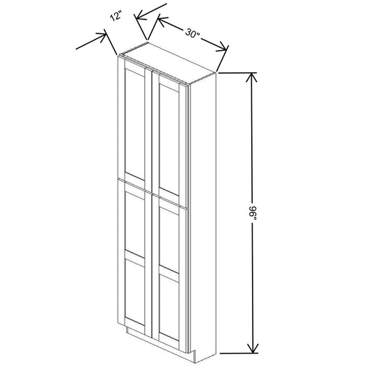 Fabuwood Allure Luna Dove 30"W X 96"H X 12"D Tall Pantry