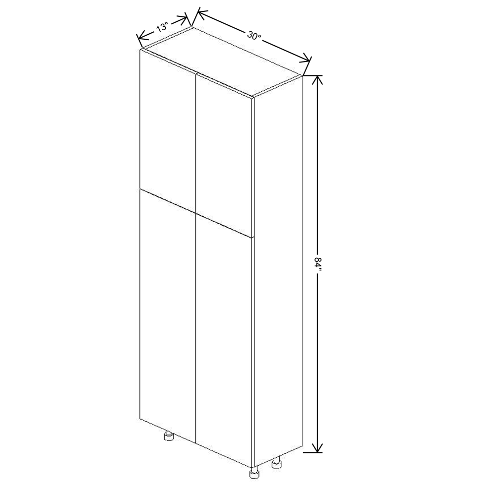 Fabuwood Illume Catalina Bianco Gloss 2 84"H Double Door Pantry