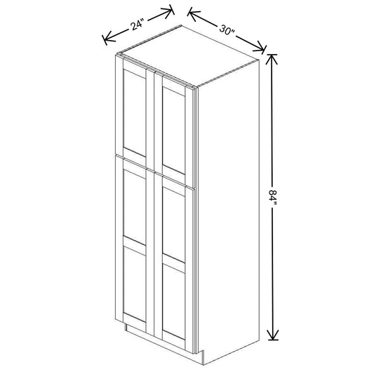 Fabuwood Allure Luna Dove Tall Pantry 30"W x 84"H Shaker Cabinet