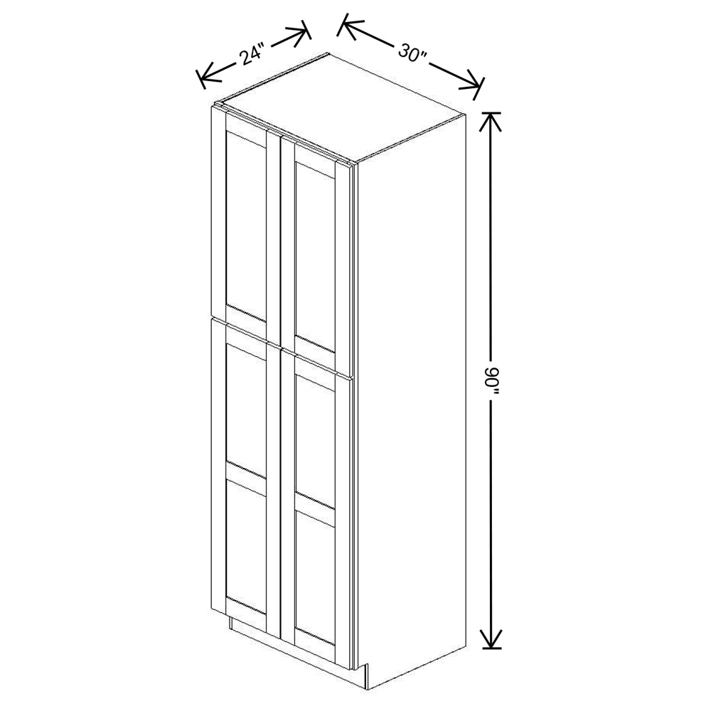 Fabuwood Allure Galaxy Frost Tall Pantry 30"W x 90"H Shaker Cabinet