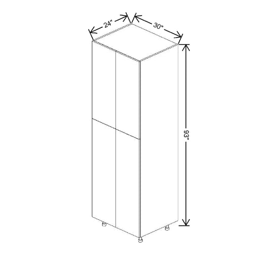 Fabuwood Illume Catalina Carbone Matte 30" W X 93" H X 24" D Tall Pantry Cabinet
