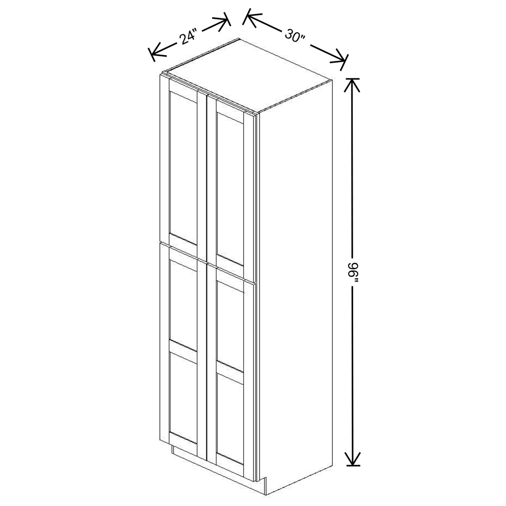 Fabuwood Allure Fusion Kona Tall Pantry 30"W x 96"H Shaker Cabinet