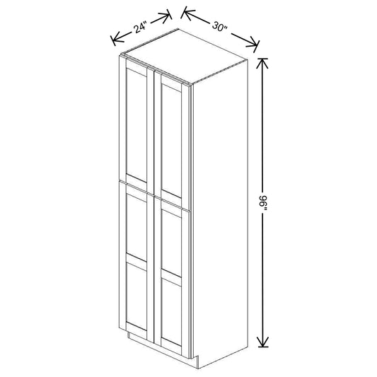 Fabuwood Allure Luna Dove Tall Pantry 30"W x 96"H Shaker Cabinet