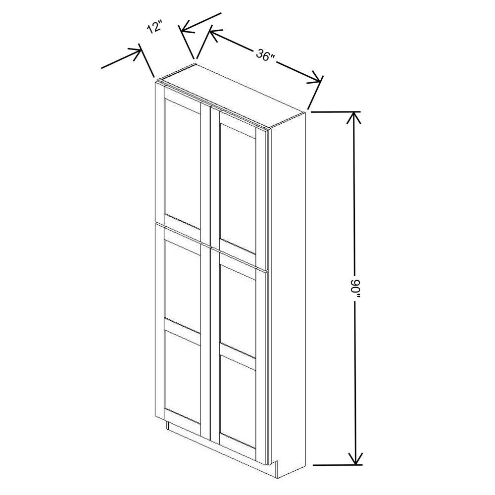 Fabuwood Allure Luna Dove 36"W X 90"H X 12"D Tall Pantry