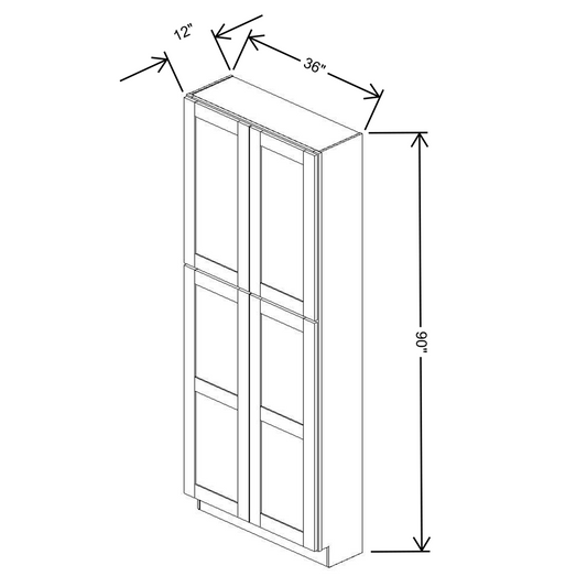 Fabuwood Allure Galaxy Mocha 36"W X 90"H X 12"D Tall Pantry