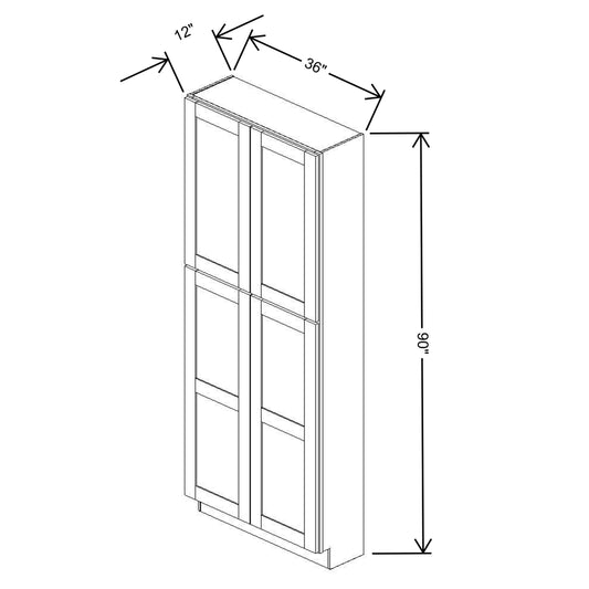 Fabuwood Allure Luna Dove 36"W X 90"H X 12"D Tall Pantry