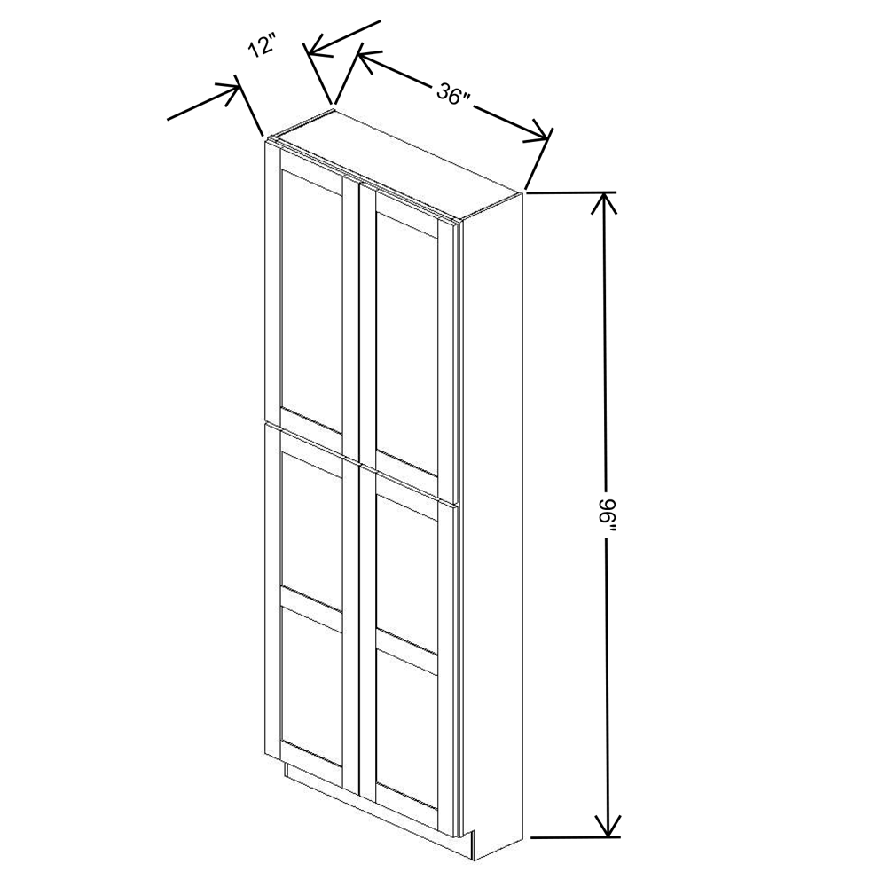 Fabuwood Allure Luna Dove 36"W X 96"H X 12"D Tall Pantry