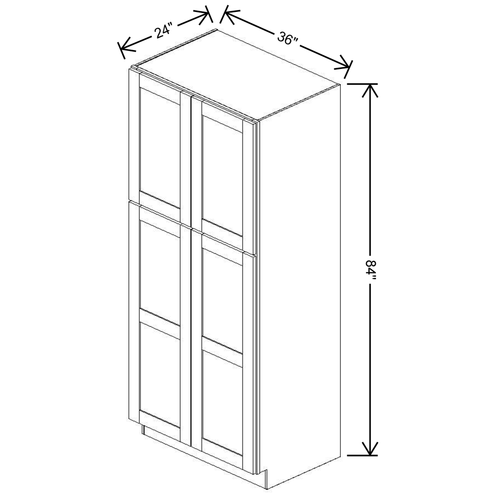 Fabuwood Allure Galaxy horizon 36"W X 84"H X 24"D Double Door Pantry