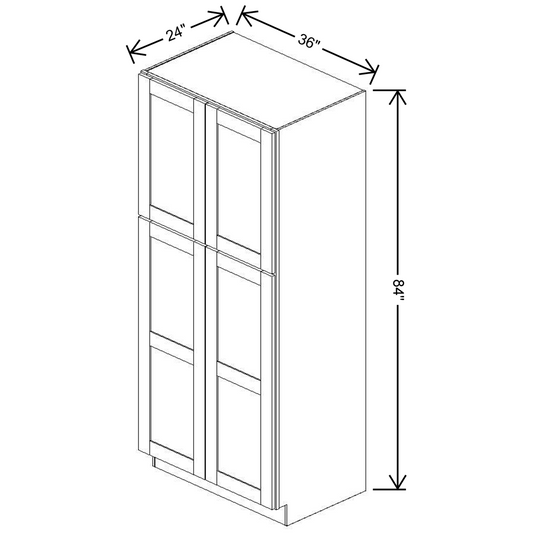 Fabuwood Allure Galaxy Mocha 36"W X 84"H X 24"D Double Door Pantry