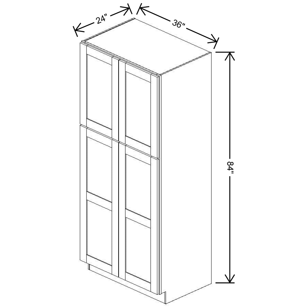 Fabuwood Allure Nexus Frost 36"W X 84"H X 24"D Double Door Pantry