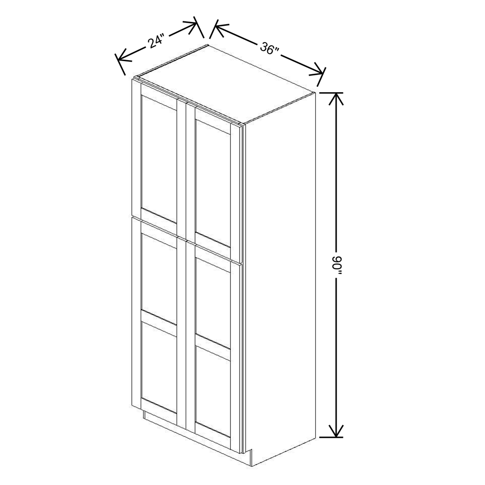 Fabuwood Allure Fusion Stone 36"W X 90"H X 24"D Double Door Pantry