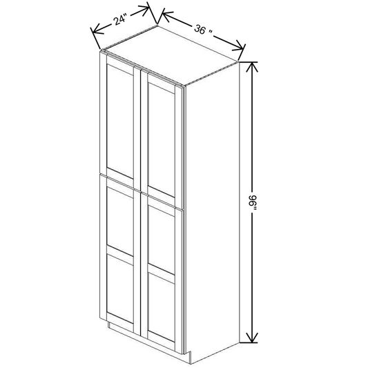 Fabuwood Allure Galaxy Mocha 36"W X 96"H X 24"D Double Door Pantry