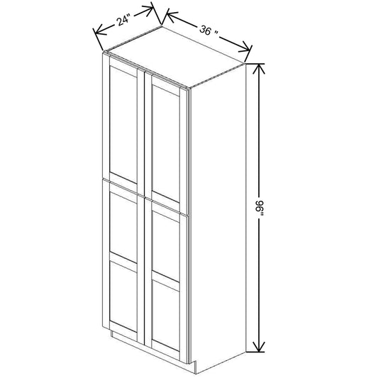 Fabuwood Allure Galaxy Cobblestone 36"W X 96"H X 24"D Double Door Pantry