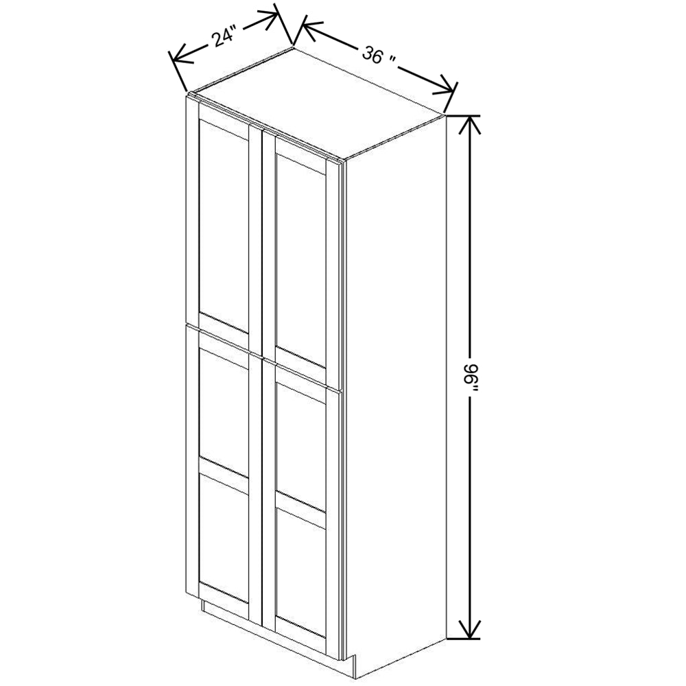 Fabuwood Allure Luna Timber 36"W X 96"H X 24"D Double Door Pantry