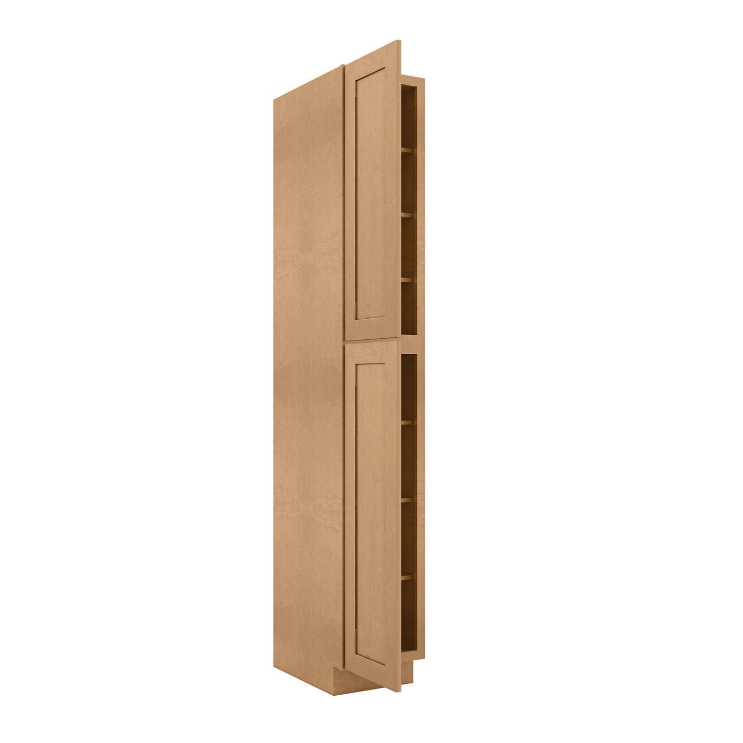 Utility Kitchen Cabinet U1596 Shaker Toffee LessCare 15 in. width 96 in. height 24 in. depth