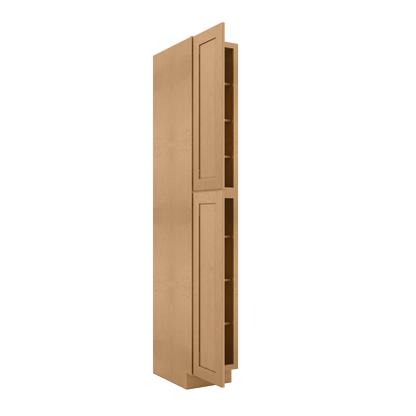 Utility Kitchen Cabinet U1596 Shaker Toffee LessCare 15 in. width 96 in. height 24 in. depth