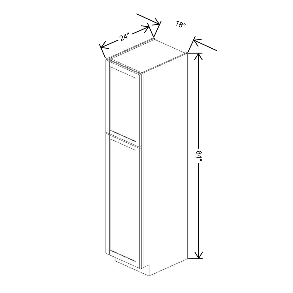 Wolf Classic Hanover Grey Stain 18"W X 84"H X 24"D Utility