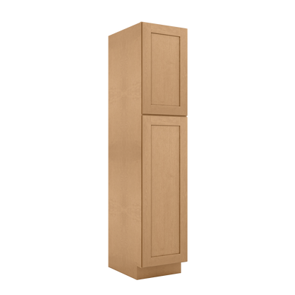 Utility Kitchen Cabinet U1884 Shaker Toffee LessCare 18 in. width 84 in. height 24 in. depth