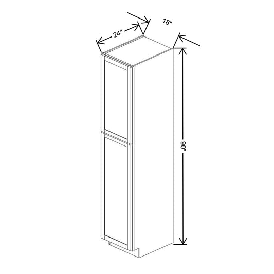 Wolf Classic Dartmouth 5-piece Pewter Paint 18"W X 90"H X 24"D Utility