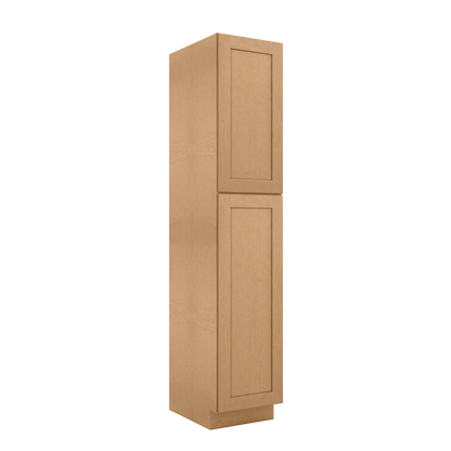 Utility Kitchen Cabinet U1890 Shaker Toffee LessCare 18 in. width 90 in. height 24 in. depth