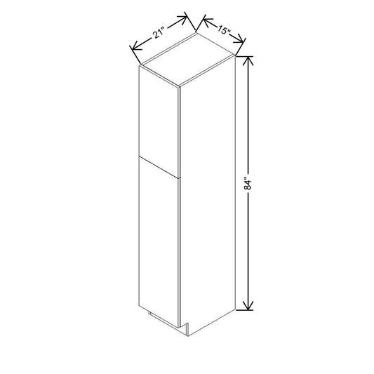 CNC Concord Elegant White 15" W X 21" D X 84" H Single Door Utility Cabinet