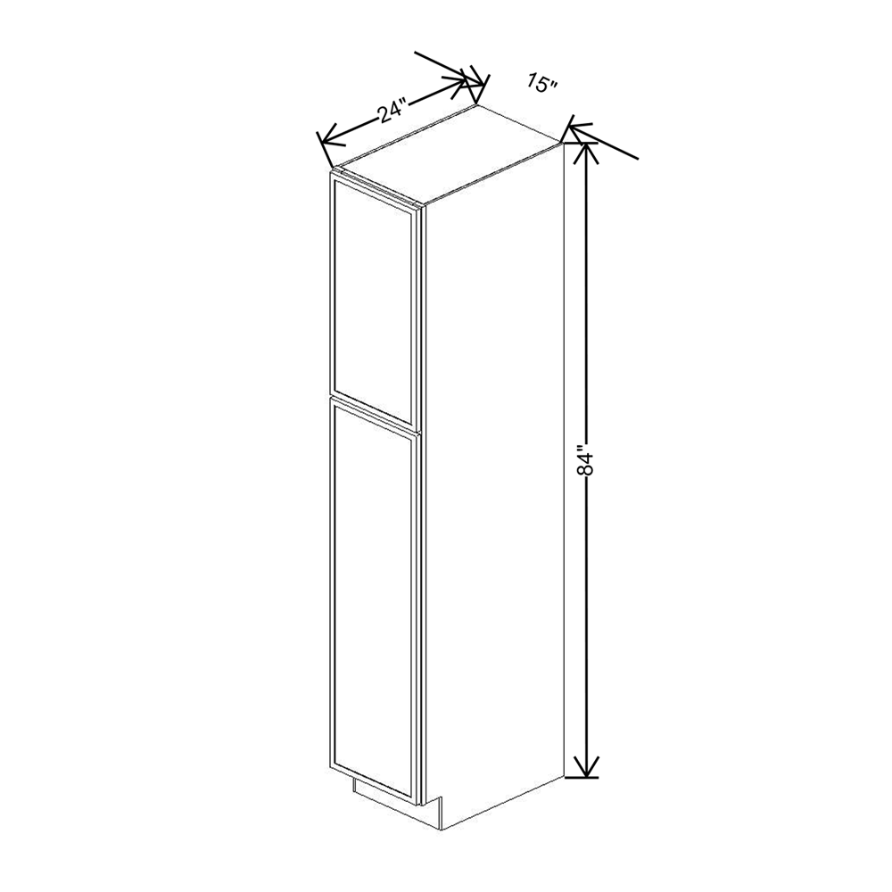 Cubitac Prestige Newport Latte 15"W X 84"H Utility Cabinet