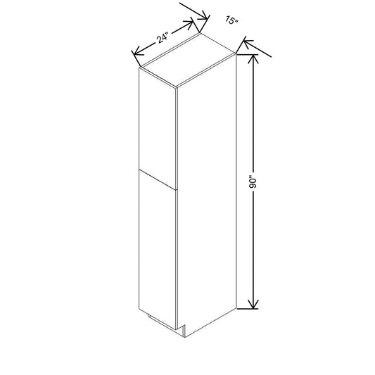 CNC Classic Broadway Walnut 15" W X 24" D X 90" H Single Door Utility Cabinet Cabinet