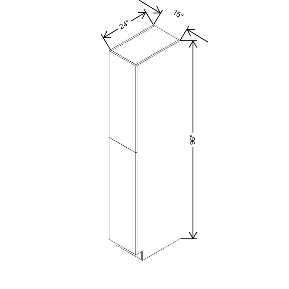 CNC Concord Fashion White 15" W X 24" D X 96" H Single Door Utility Cabinet
