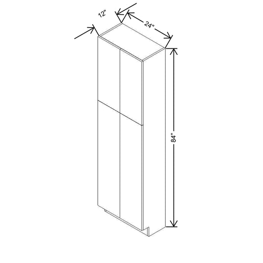 CNC Classic Milano Obsidian 24" W X 12" D X 84" H Double Door Utility Cabinet
