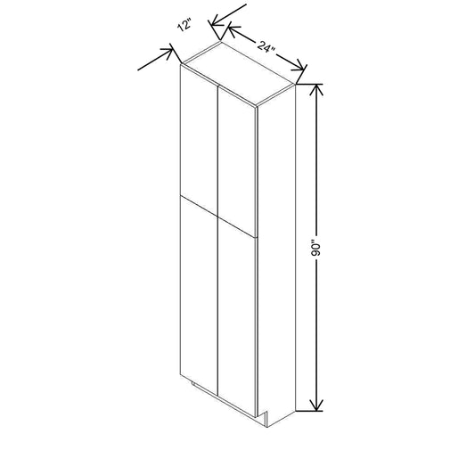 CNC Classic Broadway Silk 24" W X 12" D X 90" H Double Door Utility Cabinet