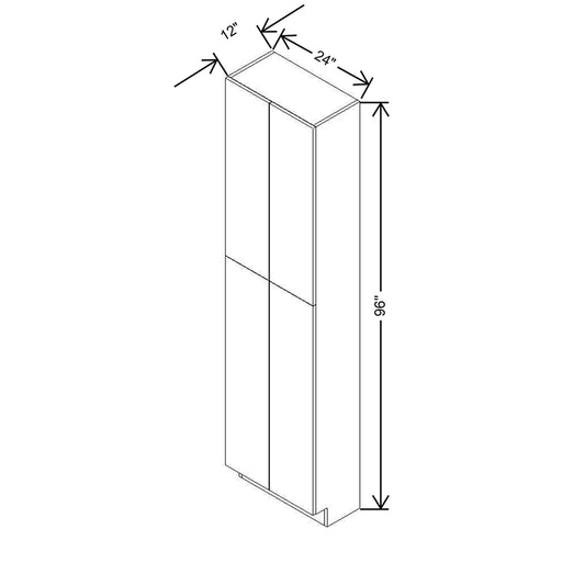 CNC Classic Highland White 24" W X 12" D X 96" H Double Door Utility Cabinet