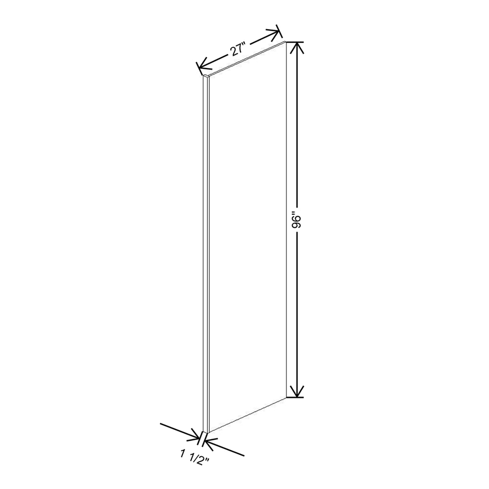 CNC Concord Fashion White 1.5" W X 96" H X 27" D Refrigerator End Panel