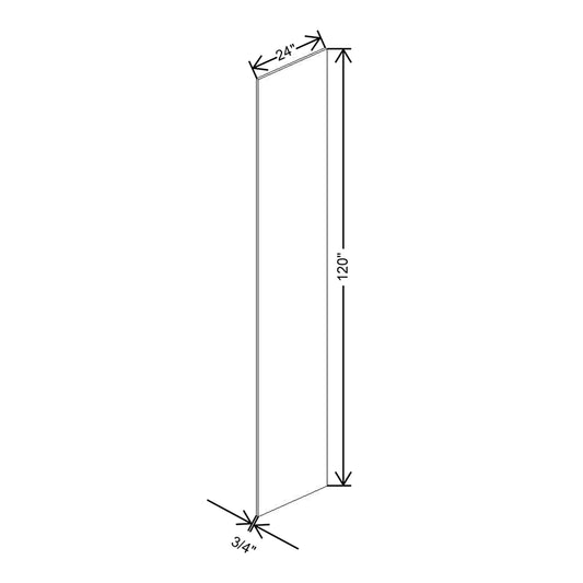 CNC Luxor 5-Piece Smoky Grey 3/4" W X 120" H X 24" D Refrigerator End Panel