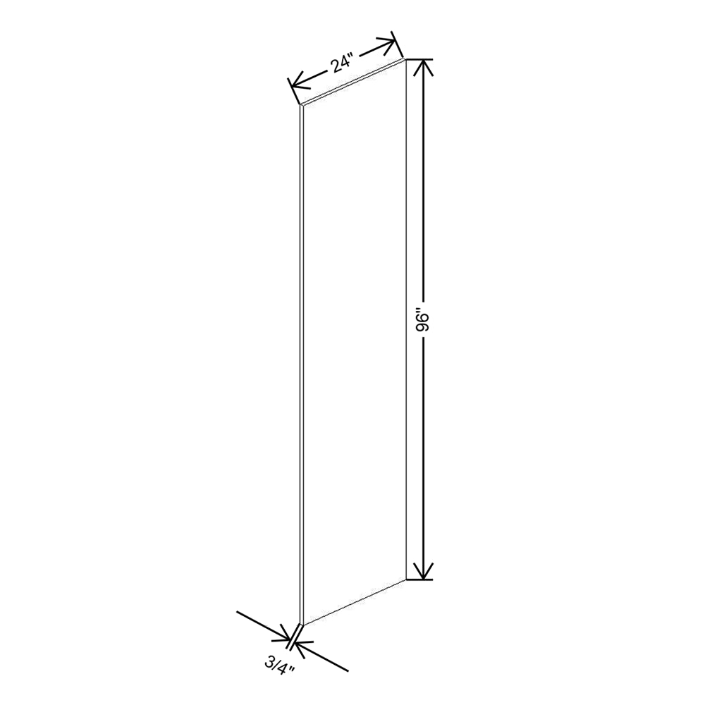 CNC Classic Highland White 3/4" W X 96" H X 24" D End Panel