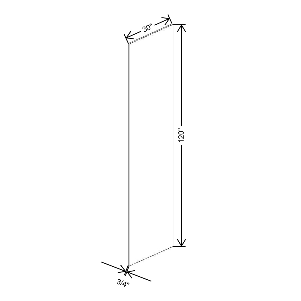 CNC Luxor 5-Piece White 3/4" W X 120" H X 30" D Refrigerator End Panel