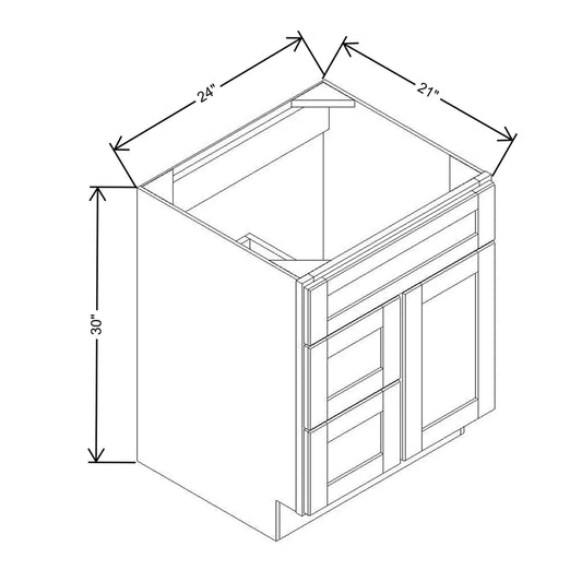Cubitac Basic Ridgefield Latte 24" W X 21" Deep X 30" H Vanity Sink Base With Drawers