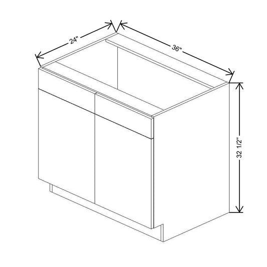 CNC Classic Broadway Silk 36" W Removable Vanity Base Cabinet