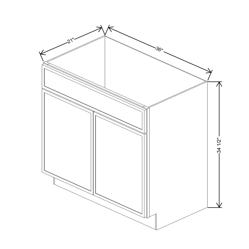 Cubitac Basic Ridgefield Latte 36"W X 21"D Vanity Sink Base Cabinet