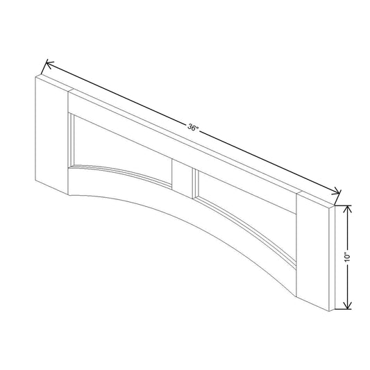 CNC Concord Richmond White 36" W Arched Valance Flat Panel