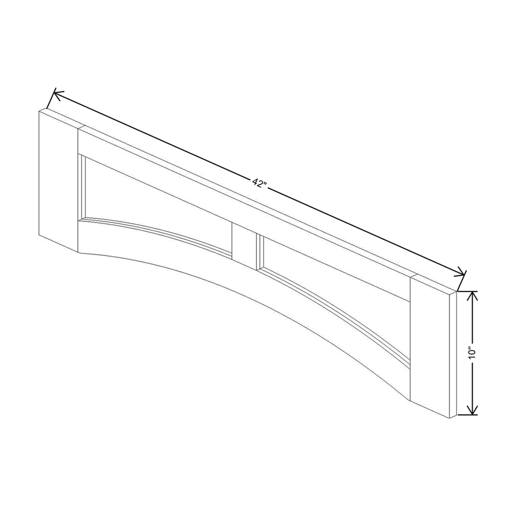 CNC Concord Fashion White 42" W Arched Valance Flat Panel