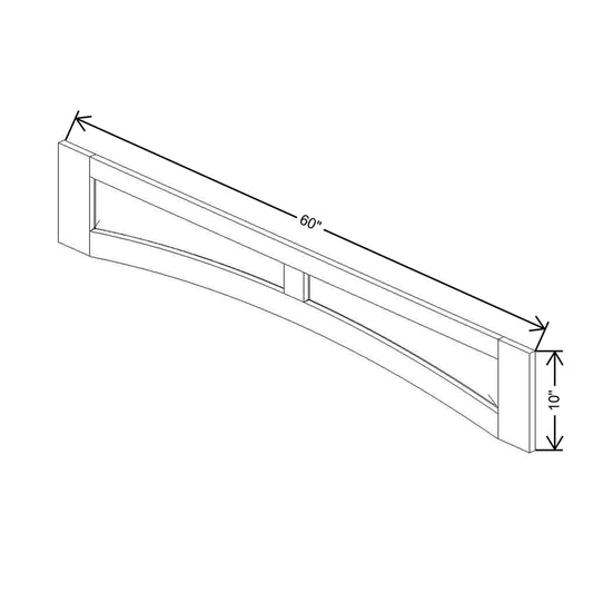CNC Concord Fashion White 60" W Arched Valance Raised Panel