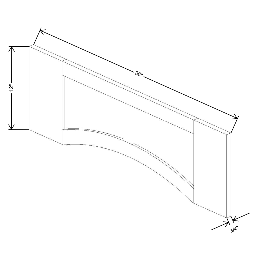 Fabuwood Allure Galaxy Nickel  36"W Arched-Raised Panel