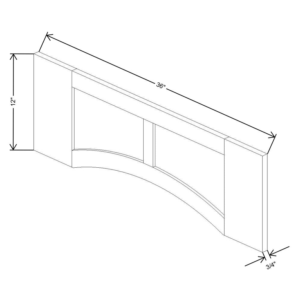 Fabuwood Allure Imperio Nickel  36"W Arched-Raised Panel