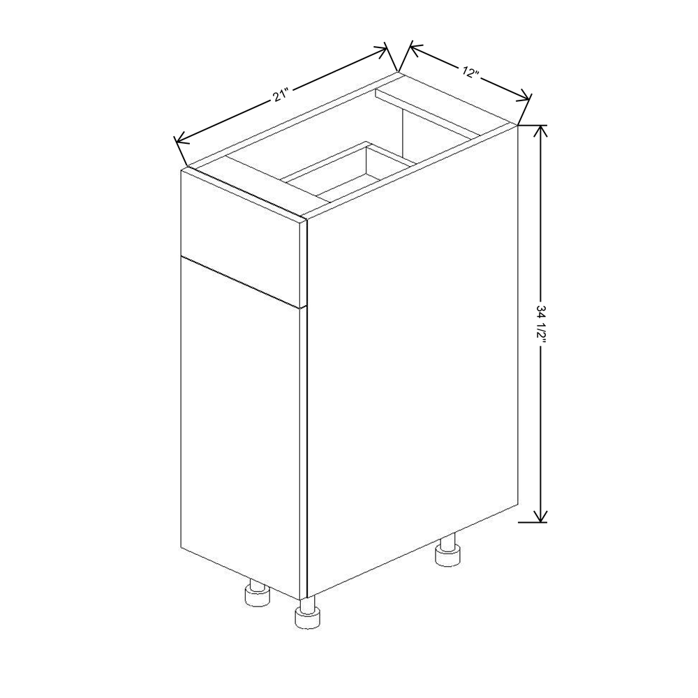 Fabuwood Illume Tuscany Olmo 3  12"W Single Door