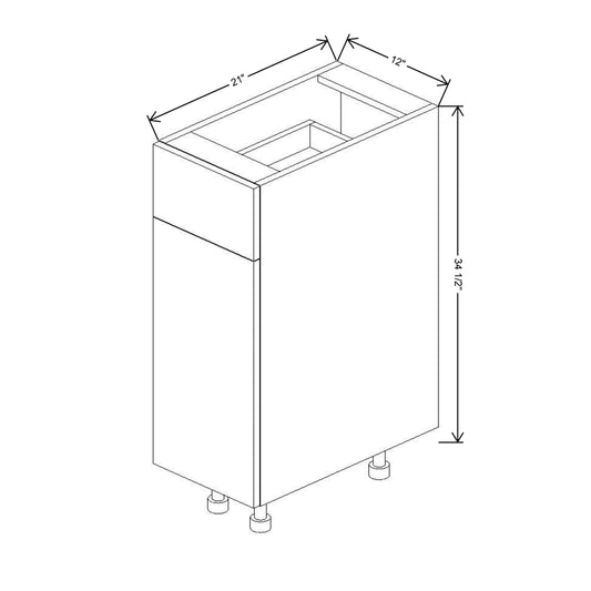 Fabuwood Illume Tuscany Olmo 3  12"W Single Door