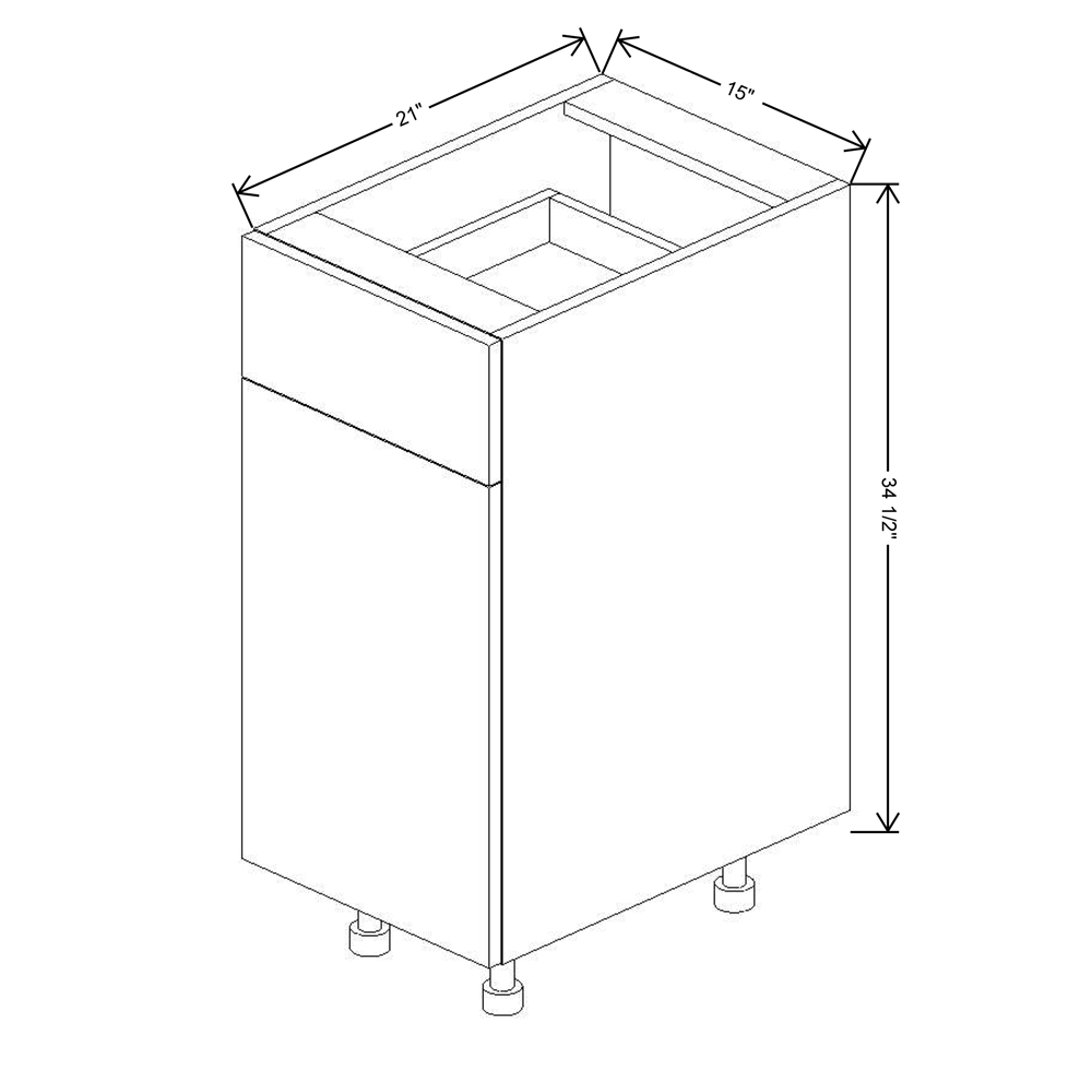 Fabuwood Illume Tuscany Olmo 3  15"W Single Door