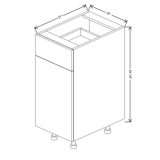 Fabuwood Illume Tuscany Olmo 3  15"W Single Door